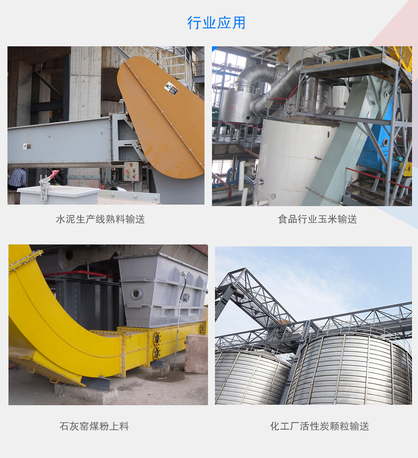 可以水平、傾斜或垂直布置，主要用于水泥、食品、化工、煤炭等行業(yè)