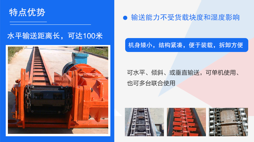 可多點(diǎn)進(jìn)料、多點(diǎn)卸料、能反向運(yùn)行，機(jī)殼密封性好，無(wú)粉塵污染