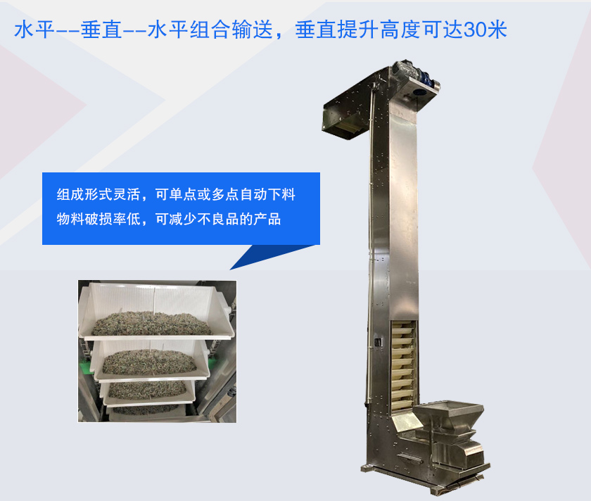 具有提升高度高、防破碎、多點下料等特點